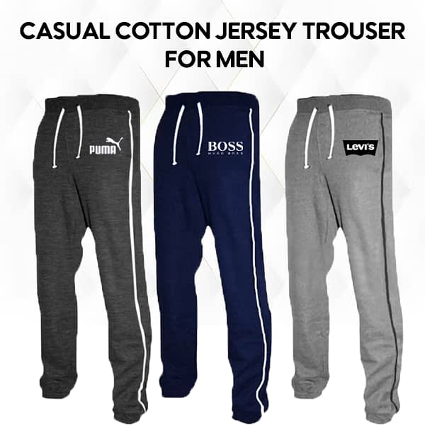 Men's Cotton Jersey Joggers - Casual Lounge Wear Bottoms (3 Pieces)