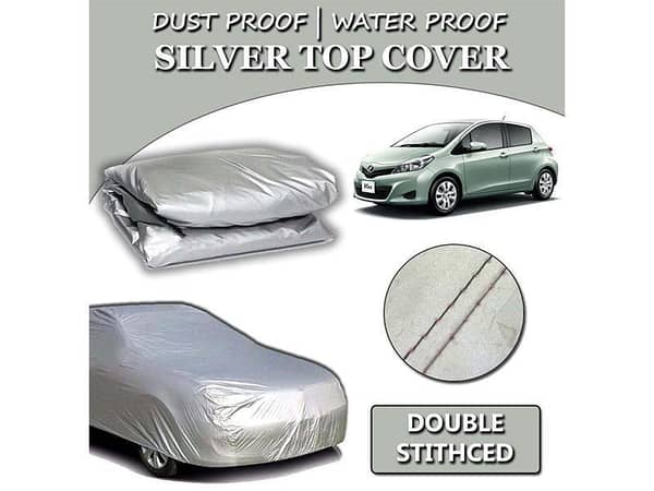 Toyota Vitz 2011-2017 Parachute Silver Car Top Cover | Heat Proof | Double Stitched