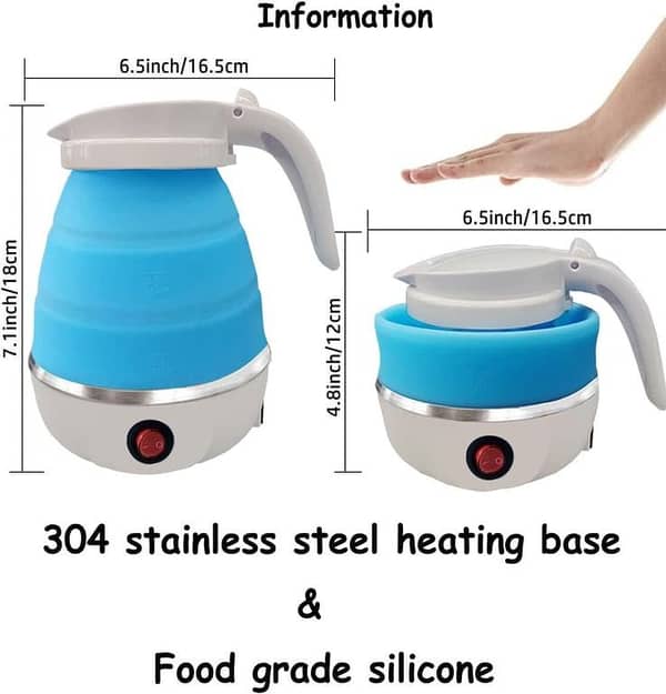 Online Karachi Fast Water Boiling 600 ml Portable Kettle Travel Kettle Foods Boils Quickly Silicone Small Collapsible Foldable Electric Sports Bottles