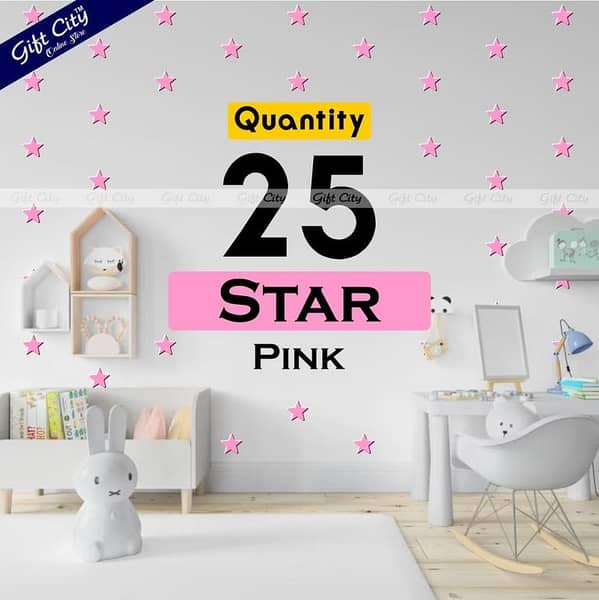 Pink Star Shaped Dots Wall Stickers by Gift City | DIY Decor for Bedrooms & Living Rooms | Self-Adhesive | Multiple Color Options