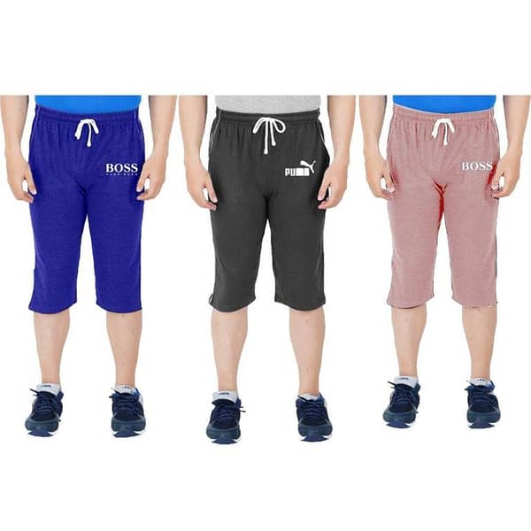 Pack of 3 Cotton Jersey Shorts for Men and Boys