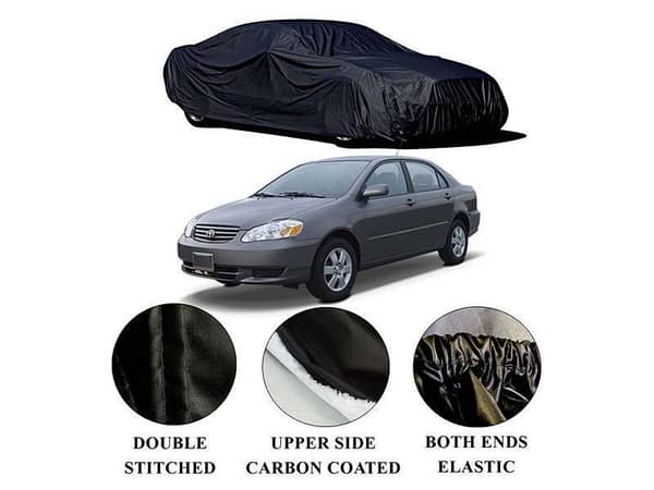 Toyota Corolla 2002-2008 Polymer Carbon Coated Car Top Cover | Double Stitched | Water Proof