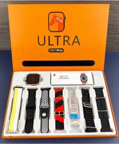 Ultra 7 in 1 smart watch  wairless charger and 7 strips  waterproof