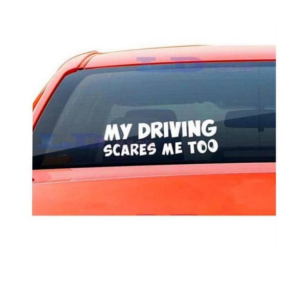 Driving Scares Me Too Car Trunk & Rear Window Stickers