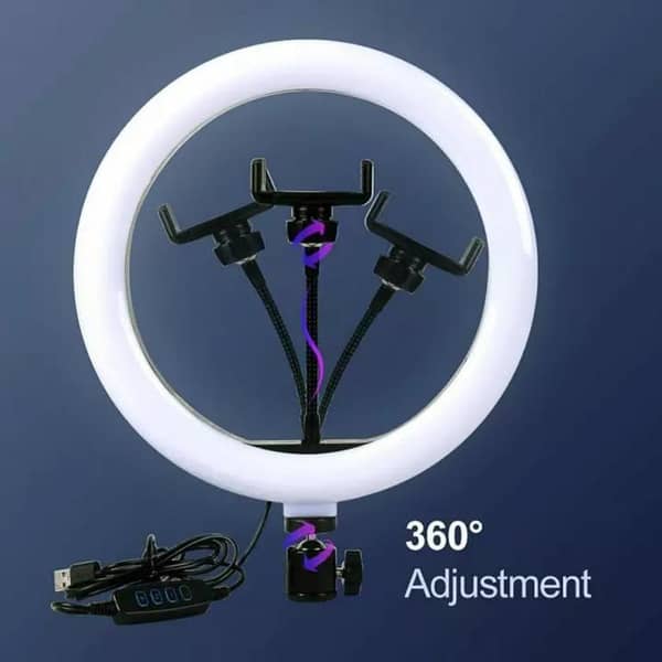Online Karachi TikTok Stand 26cm Ring Light with 7ft Aluminium Tripod Stand & Mobile Stand Holder (3 Shades in Light) | Ring Light with Stand Black