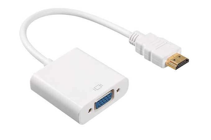 Hdmi To Vga Converter - White (Converts both audio and sound signals)