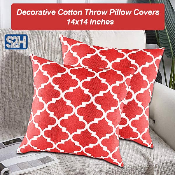 Square 18x18 Inch Digital Printed Cotton Cushion Covers - Pack of 5 for Sofa and Bed Decoration