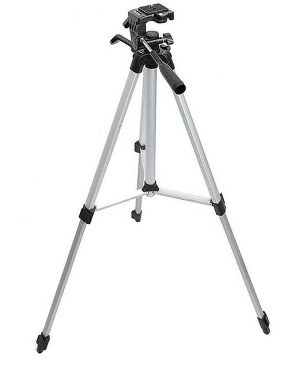 Universal 3110 Tripod Stand for Canon, Nikon, Sony Cameras & Phones - Black & Silver