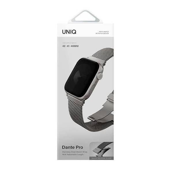 UNIQ Dante Pro Mesh Steel Strap for Apple Watch Series 1-10, SE/SE2 – Silver (42/41/40MM)