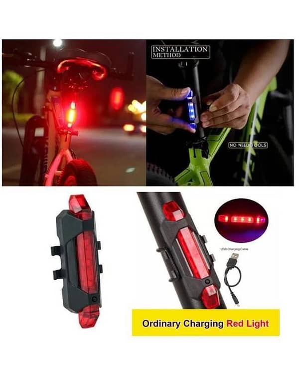 1pc Portable Red Bicycle Tail Light Bicycle Safety Warning Lamp Outdoor Cycling Night Light