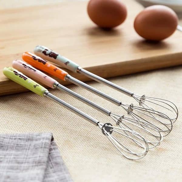 Stainless Steel Mini Egg Beater Mixer with Ceramic Handle