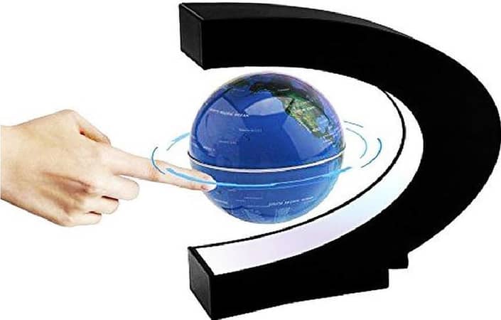 ONLINE KARACHI C Shape Magnetic Floating Globe Lamp Earth Lamp Tennis Ball Black Electric Spinning World