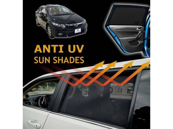 Honda Civic 2013 - 2015 Sun Shades | Anti UV Special Shades | Foldable | Jersy Fabric | Pack In Bag