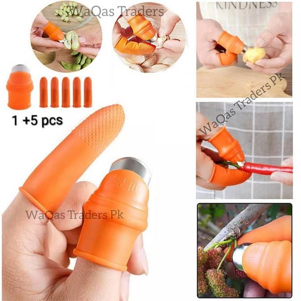 Silicone Thumb Knife and Finger Knife for Kitchen, Fruit Picking and Garden Use