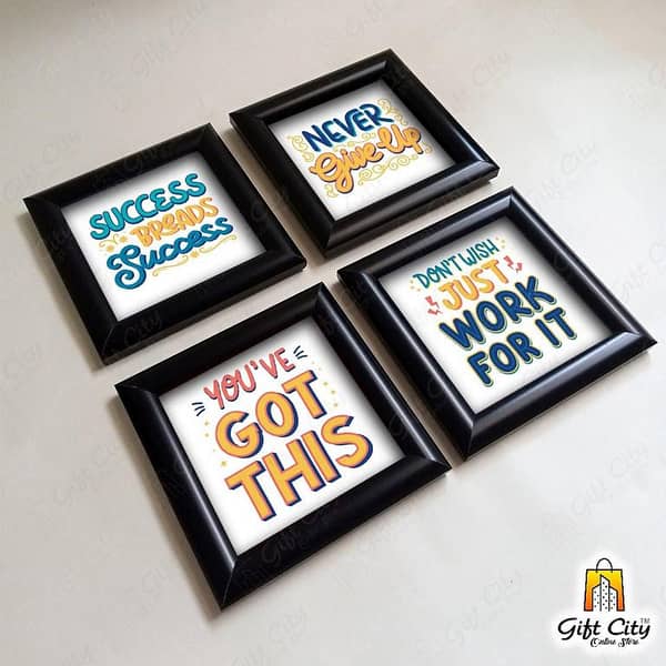Gift City 672 - Motivational Quotes Picture Frames with Glass Front and Free 5x5 Inch Prints for Home Decoration in Living Room or Bedroom