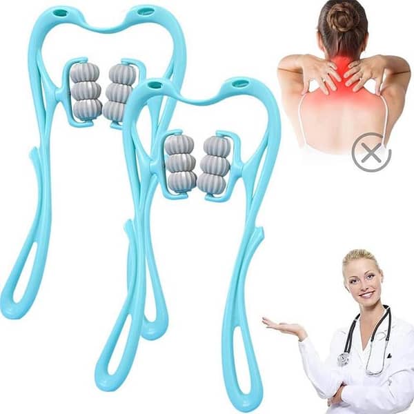 Online Karachi Neck Massager Six Wheel Neck Massager, Clip Neck Massage Spine Massager Roller Back Massager Manual Multifunctional Home Use Fatigue Relief Cervical Spine Massager Deep Massager