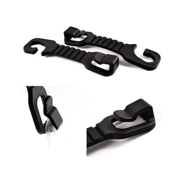 Set of 2 Plastic Car Hooks for Shopping Bags and Small Items