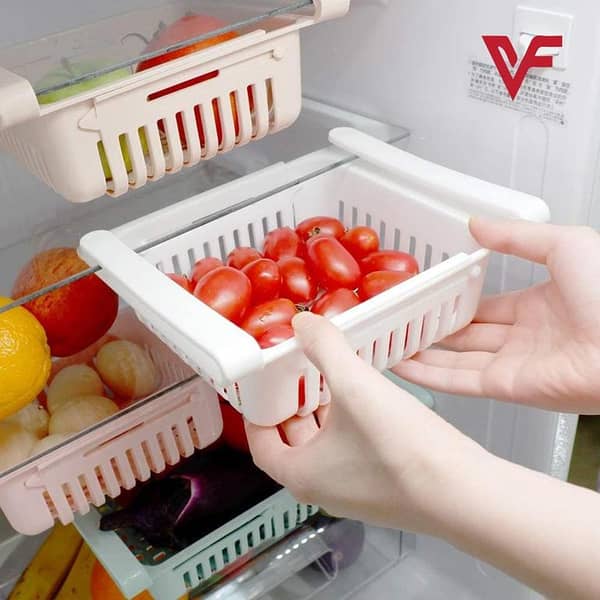 Adjustable Storage Shelf Drawer Basket for Fridges - Stretchable Organizer for Candy and Fruit - 1pc with Free Shipping