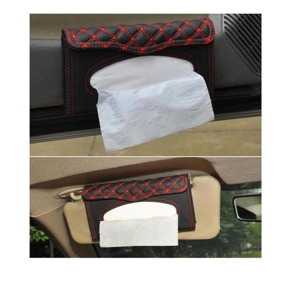 PU Leather Tissue Box for Car Sun Visor