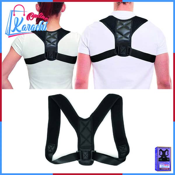 Online Karachi  - Body Posture Corrector Belt - Shoulder Support Relief and Back Pain Relief Belt - Adjustable Posture Support Brace for Men and Women