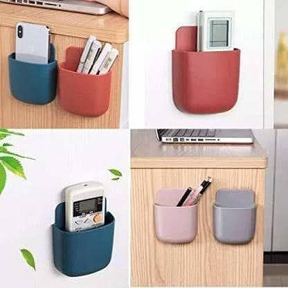 Wall Mounted Holder for Mobile Phones and Accessories - 1-2 Charging Socket, Plastic, Multiple Colors