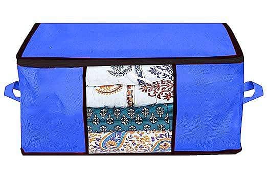 Set of 4 Rectangular Under Bed Storage Bags and Blanket Organizers