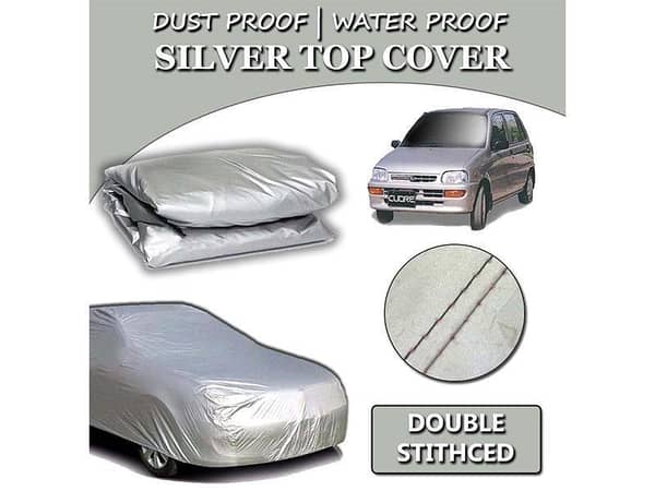 Daihatsu Cuore 2000-2012 Parachute Silver Car Top Cover | Heat Proof | Double Stitched