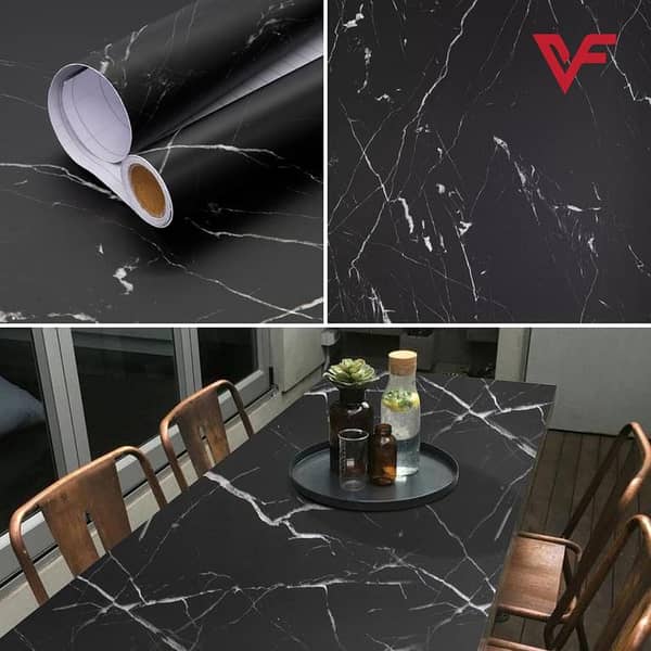 Oxdigi 45 cm x 2 Meter Marble Texture Self-Adhesive PVC Wallpaper Sticker - Waterproof and Oil-Proof for Furniture and Countertops