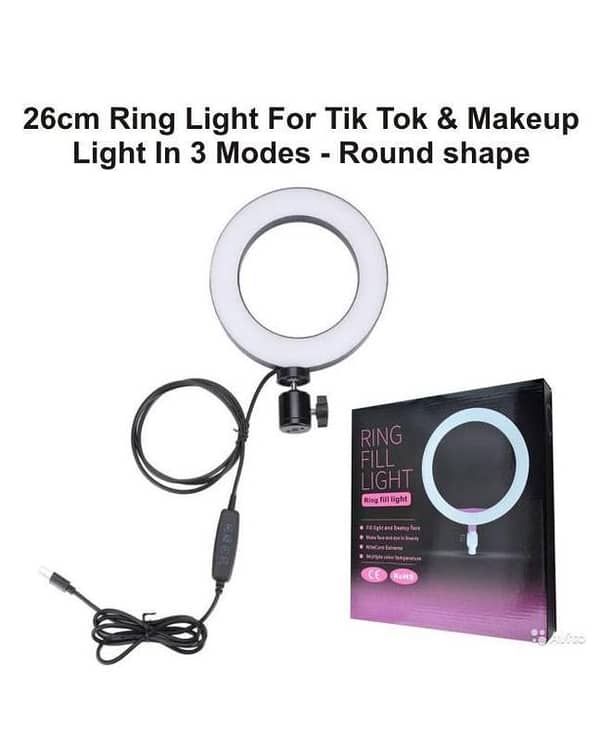 26CM LED STUDIO CAMERA RING LIGHT PHOTOGRAPHY (METAL BODY)