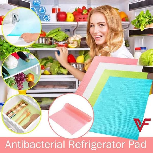Washable Refrigerator Mats and Liners - Waterproof, Antibacterial Fridge Pads for Shelves and Drawers