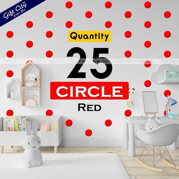 Red Circle Dot Stickers by Gift City | Self-Adhesive DIY Home Decor for Various Rooms | Multiple Colors and Sizes