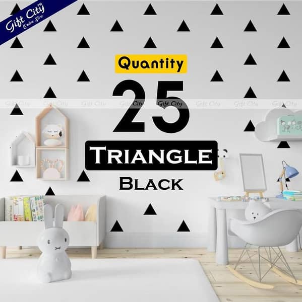 Gift City Triangle Dot Wall Stickers - Black | Self-Adhesive Decor for Kids' Rooms and More | Available in Multiple Colors