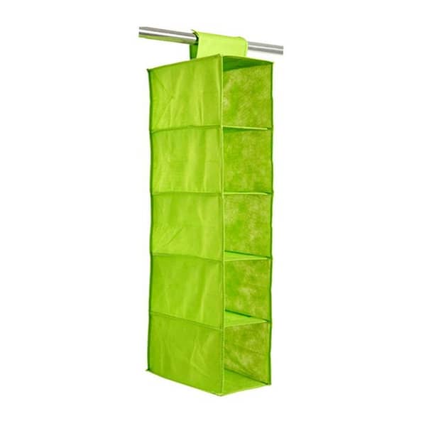 5 Shelf Portable Foldable Hanging Wardrobe Section Storage Organiser