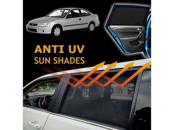 Honda Civic 1996 - 2001 Sun Shades | Anti UV Special Shades | Foldable | Jersy Fabric | Pack In Bag