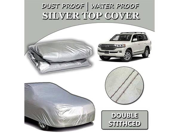 Toyota Land Cruider V8 Parachute Silver Car Top Cover | Heat Proof | Double Stitched