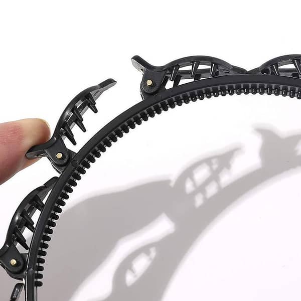 1 Piece Black Braider Hair Styling Twister Band with Non-Slip Clips - Brown Double Layer Hairstyle Accessory for Women and Girls