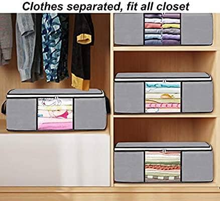 Shop2Home Grey Under Bed Storage Bags Organizer, 43L