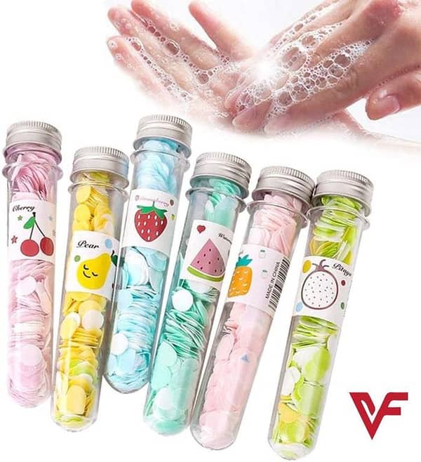 1 Bottle of Mini Disposable Foaming Flower Soap Sheets for Travel - Random Colors