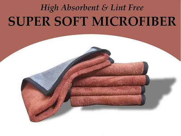 MicroFiber Cloth Laminated Double Ply - Brown & Grey - Pack Of  5