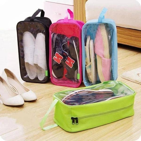 Karachi Travel Shoe Organizer Bag with Clear Window - Portable Shoe Storage and Carry Bag