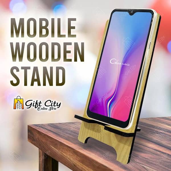 Gift City Presents Wooden Mobile Stand Best Gift For Office And Home