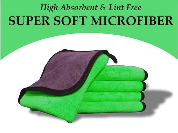 MicroFiber Cloth Laminated Double Ply - Green & Grey - Pack Of 5