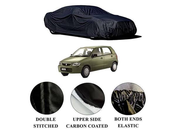 Suzuki Alto 2002-2012 Polymer Carbon Coated Car Top Cover | Double Stitched | Water Proof