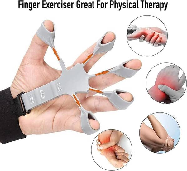 Online Karachi Black Finger Gripper, Silicone Finger Gripper, Hand Gripper , Guitar Finger, Forearm Trainer , Finger Strengthener, Hand Strengthener For Workout - 1 PC - CC
