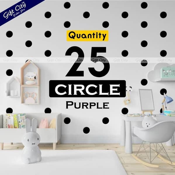 Black Circle Dot Wall Stickers by Gift City | Self-Adhesive DIY Home Decor in Various Colors