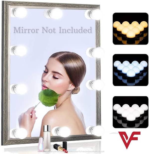 Hollywood Style LED Vanity Mirror Light Kit with 10 Dimmable Bulbs for Makeup and Dressing Tables - USB Plug Included