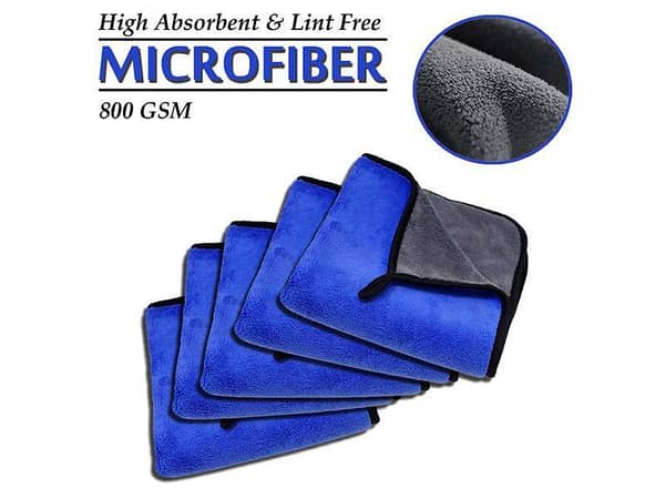 MicroFiber Towel Laminated Double Ply - Blue & Grey - Pack Of 5
