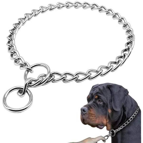 CHK24 Pet Choke chain 24 inch Dog Choke Collar Slip P Chain Heavy Chain Dog Titan Training Choke Collars Adjustable Stainless Steel Chain Dog Collars Covered with Galvanic Plating Best for Small Medium Large Dogs