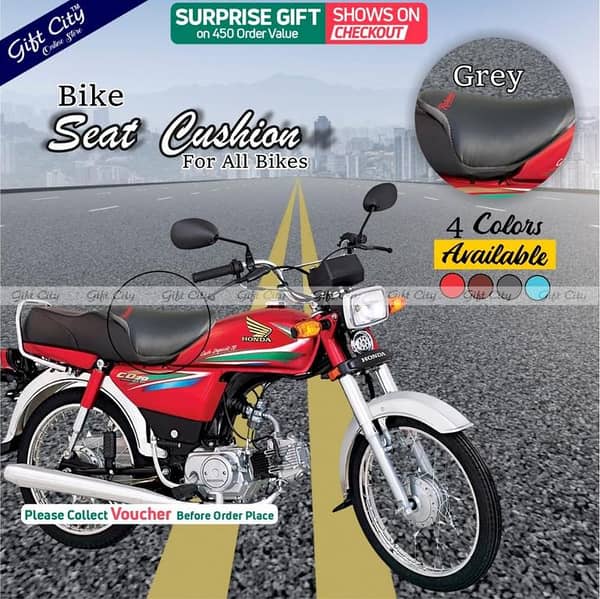 Gift City Grey and Black Waterproof Universal Bike Seat Cushion and Motorcycle Seat Cover