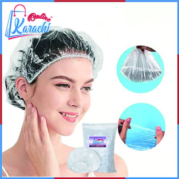 Online Karachi - Pack of 100 Pc Disposable Shower Caps Large